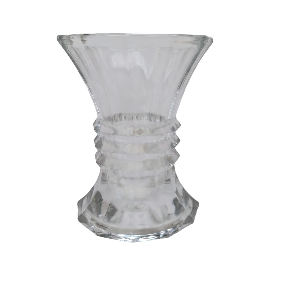 Studio Nova Japan Lead Crystal Faceted Flared Bud Vase Clear Glass 5 Inch